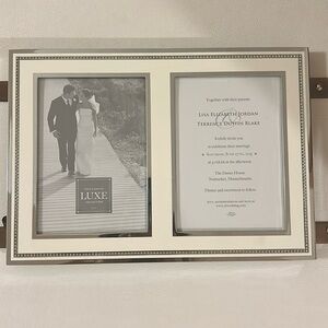 Silver plated double 5x7 picture frame